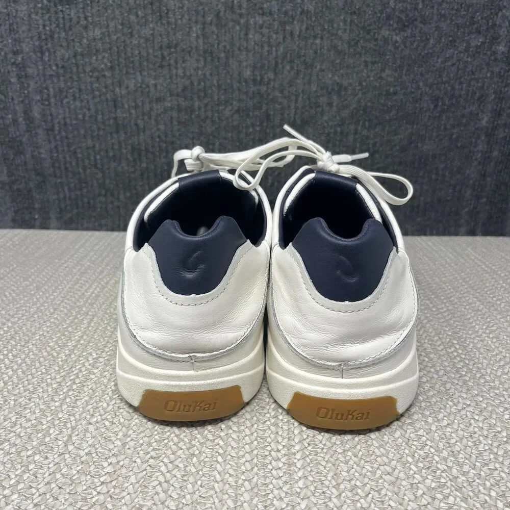 Olukai Lae’Ahi Li ‘Ili White Leather Low Top Sneakers Shoes Mens 15 US